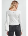 Biały sweter falbany (XL)