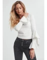 Biały sweter falbany (XL)