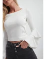 Biały sweter falbany (XL)