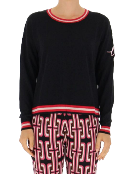 Błyszczący czarny sweter (XL)