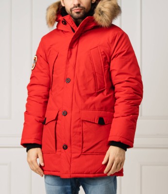 Czerwona kurtka parka (M)