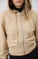 Beżowa krótka bluza kaptur (M)