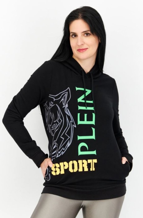 Czarna cienka logowana bluza (M)