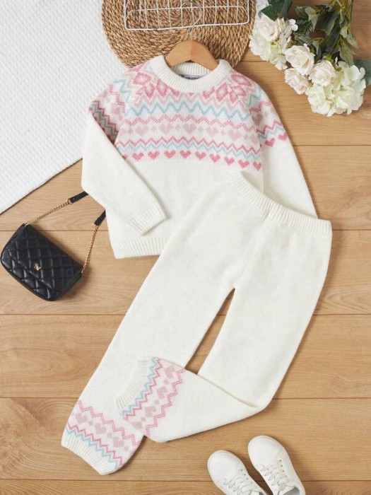 Ecru komplet sweter spodnie (7L)