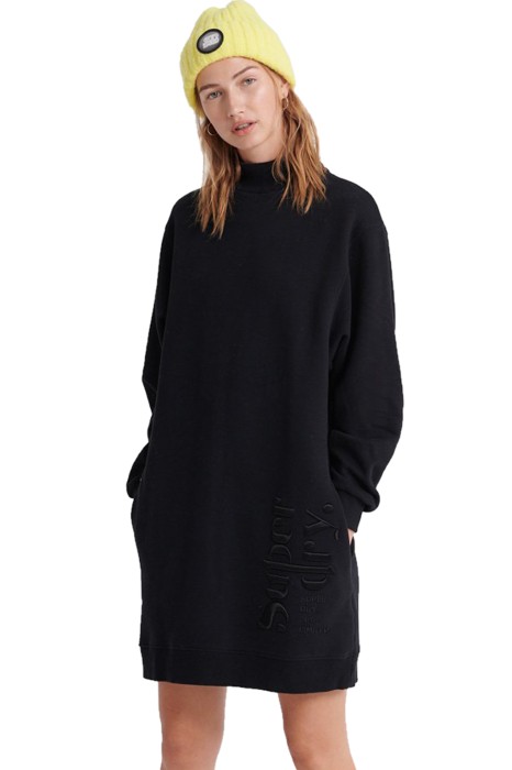 Czarna dresowa sukienka hafty (40)