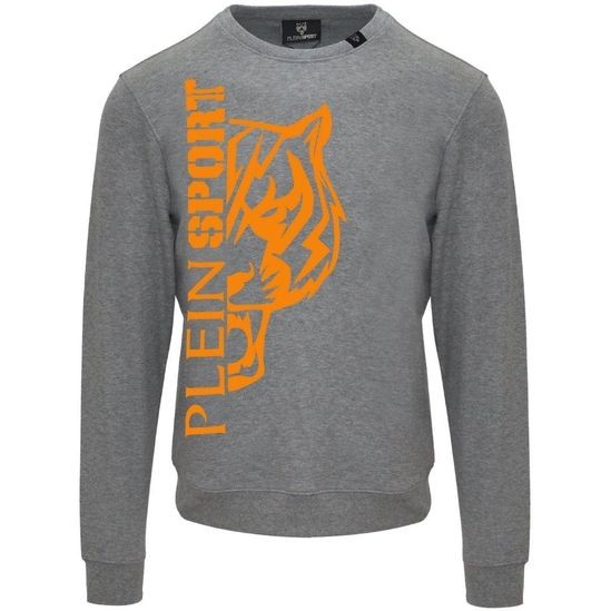 Szara melanżowa bluza nadruk (2XL)