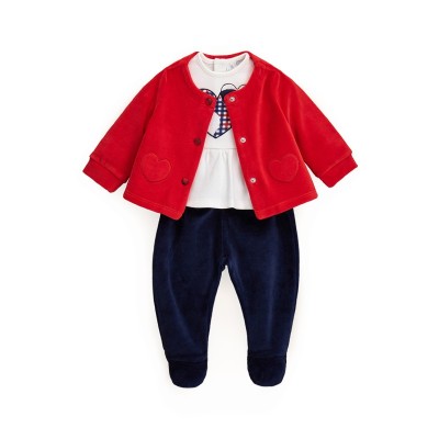 Welurowy komplet haft (0-1M)