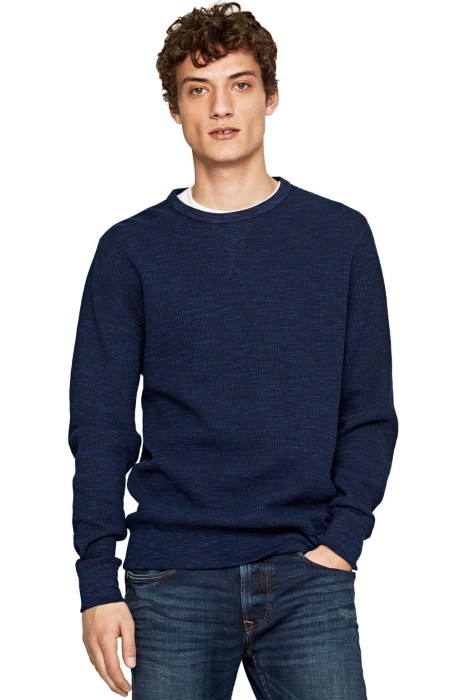 Granatowy klasyczny sweter (M)