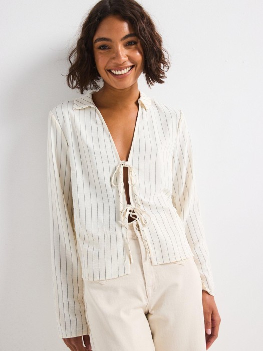 Ecru bluzka paski (2XL)