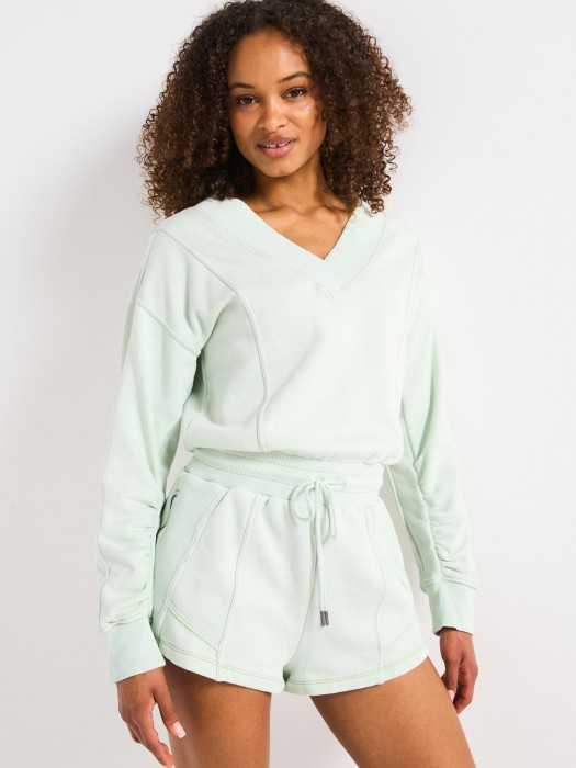 Miętowy kombinezon v neck (M)
