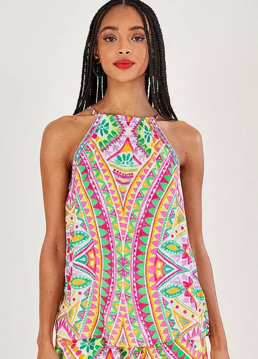 Kolorowy luźny top wzór (2XL)