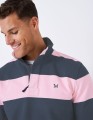 Dwukolorowa bluza paski logo (XL)