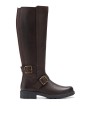 Brązowe skórzane kozaki zamek (37)