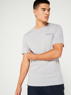 Szary t-shirt nadruk (S)