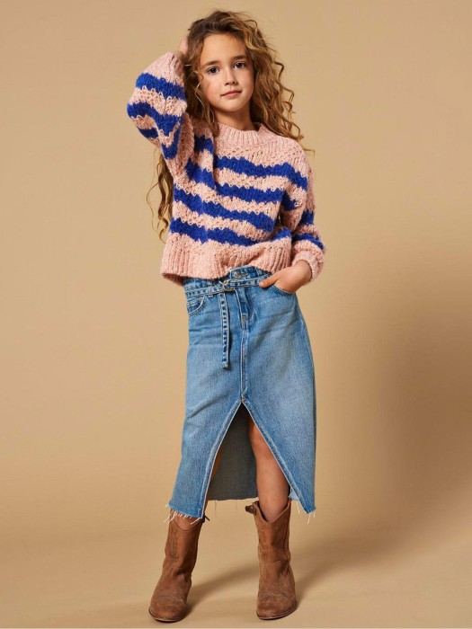 Dwukolorowy sweter paski (5-6L)