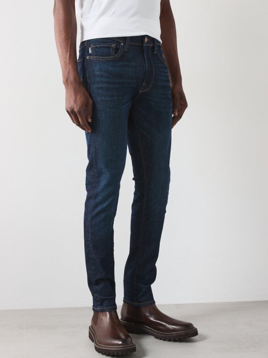 Granatowe jeansy rurki (30/32)