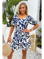 Dwukolorowa sukienka mini wzór (38)