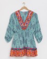 Wzorzysta dłuższa bluzka v neck (44)