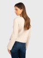 Beżowy sweter cyrkonie (L)
