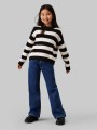 Dwukolorowy sweter paski (12L)