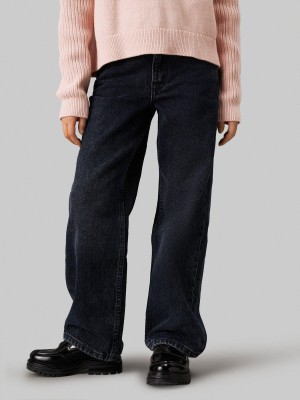 Granatowe proste jeansy (14L)