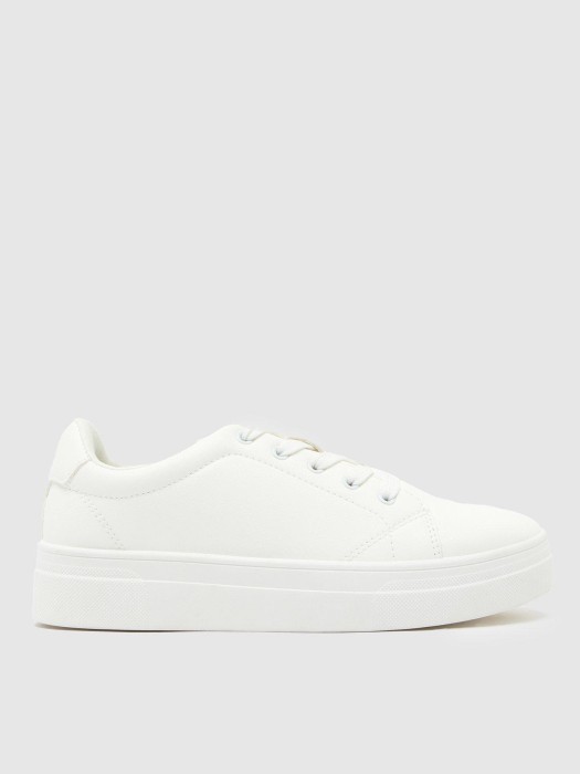 Śmietankowe sznurowane tenisówki (40)