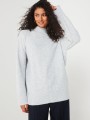 Szary sweter oversize półgolf (36-38)