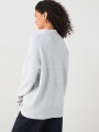 Szary sweter oversize półgolf (36-38)