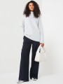 Szary sweter oversize półgolf (36-38)