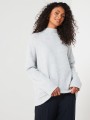 Szary sweter oversize półgolf (36-38)