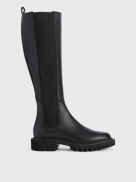 Czarne skórzane kozaki (36)