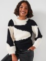 Dwukolorowy luźny sweter (XL)
