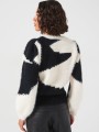 Dwukolorowy luźny sweter (XL)