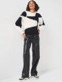 Dwukolorowy luźny sweter (XL)