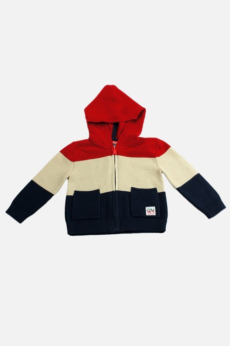 Kolorowy sweter kaptur