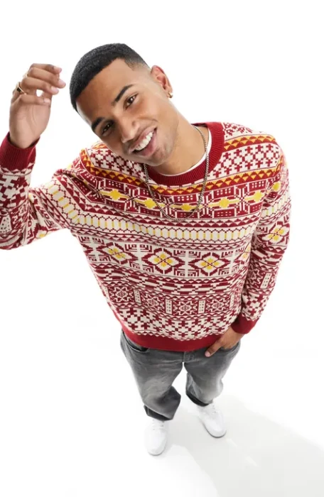 Wzorzysty sweter motyw świąteczny (XXS)