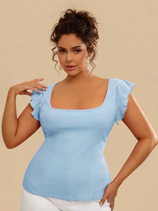 Niebieska prążkowana bluzka (2XL)