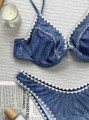 Niebieskie bikini kąpielowe (L)
