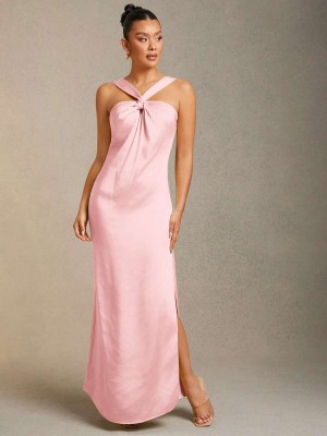 Satynowa maxi sukienka (XS)