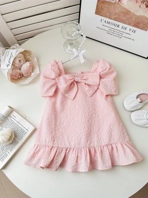 Różowa sukienka kokarda (18-24M)