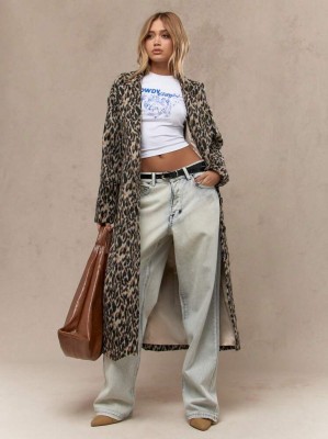 Klasyczny płaszcz wzór zwierzęcy (XL)