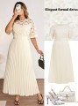 Plisowana sukienka ecru (4XL)