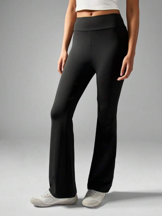 Czarne legginsy dzwony (S)