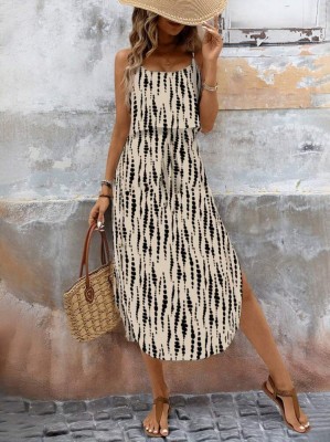 Ecru sukienka midi wzór (2XL)