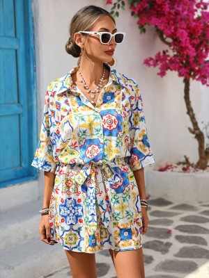 Wzorzysty kombinezon pasek (M)