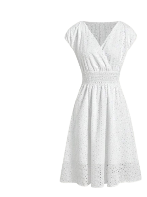 Biała sukienka ażurowa (M)