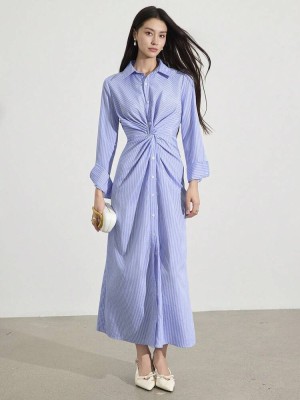 Koszulowa sukienka paski (L)