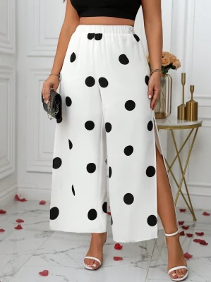 Ecru proste spodnie grochy (1XL)