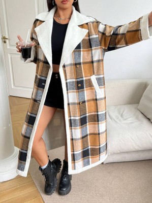 Dwurzędowy płaszcz kratka (4XL)