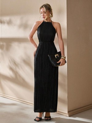 Czarna sukienka maxi (L)